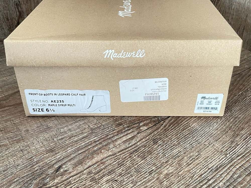 Madewell Front-Zip Boots in Leopard Calf Hair Size 6.5 - Picture 5 of 5